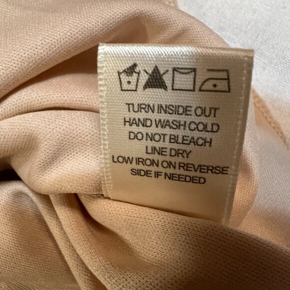 Thirty Thirty LA Nude Lace Long Sleeve Sheer Overlay Top Size Small Y2K Boho - Picture 6 of 7